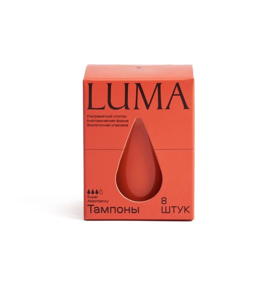 LUMA organic cotton tampons in a metal tube